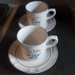 Vintage Floral Expressions cups and saucers